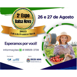 Segunda edição da Expo Balsa Nova acontece nos dias 26 e 27 de agosto